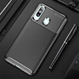 Samsung Galaxy A20S Uyumlu Kılıf Ultra Slim Fit Karbon Silikon
