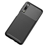 Samsung Galaxy A7 2018 Uyumlu Kılıf Ultra Slim Fit Karbon Silikon