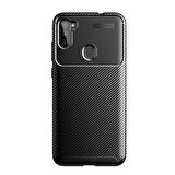 Samsung Galaxy M11 Uyumlu Kılıf Ultra Slim Fit Karbon Silikon