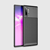 Samsung Galaxy Note 10 Plus Uyumlu Kılıf Ultra Slim Fit Karbon Silikon