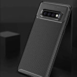 Samsung Galaxy S10 Plus Uyumlu Kılıf Ultra Slim Fit Karbon Silikon