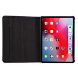 Apple iPad Pro 11 2020 (2.Nesil) Uyumlu Kılıf Mikrofiber Astarlı Suni Deri 360 Derece Dönebilen Standlı Tablet Kılıfı