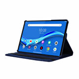 Lenovo P11 Uyumlu Kılıf Mikrofiber Astarlı Suni Deri 360 Derece Dönebilen Standlı Tablet Kılıfı
