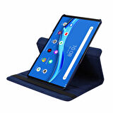 Lenovo P11 Uyumlu Kılıf Mikrofiber Astarlı Suni Deri 360 Derece Dönebilen Standlı Tablet Kılıfı