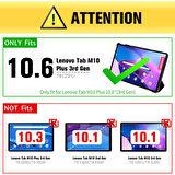 Lenovo Tab M10 Plus TB-125F-TB-128F 3.Nesil Uyumlu Kılıf Mikrofiber Astarlı Suni Deri 360 Derece Dönebilen Standlı Tablet Kılıfı