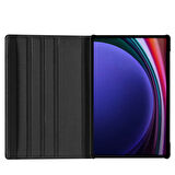 Samsung Galaxy Tab S9 Ultra SM-X910 Uyumlu Kılıf Mikrofiber Astarlı Suni Deri 360 Derece Dönebilen Standlı Tablet Kılıfı