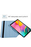 Samsung Galaxy Tab A7 10.4" T500 (2020) Uyumlu Kılıf Mikrofiber Astarlı Suni Deri 360 Derece Dönebilen Standlı Tablet Kılıfı