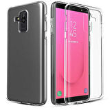 Samsung Galaxy J8 Uyumlu Kılıf Esnek Ultra Koruyucu Şeffaf Silikon Flexible transparent Case Silicone Case
