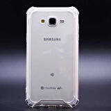 Samsung Galaxy J7 Uyumlu Kılıf Şeffaf Köşelerde Darbelere Karşı Ultra Kalınlaştırılmış Darbe Korumalı Strong Cover
