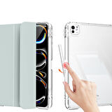 Apple iPad Pro 11 2024 Uyumlu Kılıf Manyetik 2in1 Ayrılabilen Akıllı Uyandırma ve Uyku Özelliği, Entegre Apple Pencil Tutucu, Yüksek Darbe Koruması, Dayanıklı ve Şeffaf Arka Kapak
