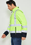 Orange Safety Sarı Softshell Mont Kolları Çıkmalı Reflektörlü