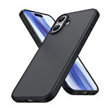 Apple iPhone 16 Uyumlu Kılıf İnce, Modern ve Şık MagSafe Şarj Uyumlu Karbon Fiber Tasarımlı