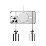 Apple iPhone 16 Pro Uyumlu Kılıf MagSafe Şarj Uyumlu Şık ve İnce, Darbeye Dayanıklı Şeffaf Kapak