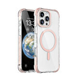 Apple iPhone 16 Pro Uyumlu Kılıf Parıltılı ve Şık, Taşlı ve Simli Magsafe Şarj Destekli Kapak