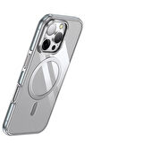 Apple iPhone 16 Pro Max Uyumlu Kılıf Açılabilir Stand Özellikli, Magsafe Şarj Destekli, Şeffaf Kapak