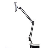 Masaüstü Telefon & Tablet Tutucu 360° Dönen Başlık, Çift Teleskopik Kol (73cm) Ayarlanabilir Kelepçe