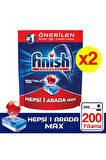 Finish Hepsi Bir Arada 200 Yıkama Tablet Bulaşık Makinesi Deterjanı 2x100 Adet 