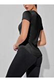 Ghassy Co. Kadın Dry Fit Running Yoga Hızlı Kuruma Nem Emici Yanları Fileli Hava Alabilen Spor T-shirt