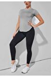 Ghassy Co. Kadın Dry Fit Running Yoga Hızlı Kuruma Nem Emici Yanları Fileli Hava Alabilen Spor T-shirt