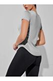 Ghassy Co. Kadın Dry Fit Running Yoga Hızlı Kuruma Nem Emici Yanları Fileli Hava Alabilen Spor T-shirt