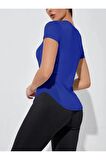 Ghassy Co. Kadın Dry Fit Running Yoga Hızlı Kuruma Nem Emici Yanları Fileli Hava Alabilen Spor T-shirt