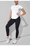 Ghassy Co. Kadın Dry Fit Running Yoga Hızlı Kuruma Nem Emici Yanları Fileli Hava Alabilen Spor T-shirt