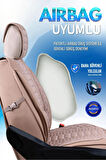 Toyota Avensis 2009-2015 Uyumlu Lüx Deri Oto Koltuk Kılıfı Ön Arka Takım Set RYL Serisi BEJ
