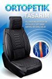 Chevrolet Kalos Uyumlu Lüx Deri Oto Koltuk Kılıfı Ön Arka Takım Set RYL Serisi SİYAH