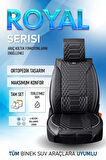 Seat Leon Copa Plus Uyumlu Lüx Deri Oto Koltuk Kılıfı Ön Arka Takım Set RYL Serisi SİYAH BEYAZ
