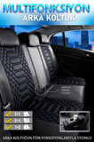 Chery Omoda 5 Comfort Uyumlu Lüx Deri Oto Koltuk Kılıfı Ön Arka Takım Set RYL Serisi SİYAH MAVİ