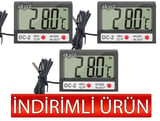 OEM DC-2 Mini Kablolu İç-Dış Termometre Saat (3´ lü Paket)