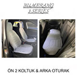 Bmw 2 SERİSİ 216d Lüx Oto Koltuk Minderi Ön Arka Oturak 3'lü Set Bumerang Serisi GRİ