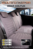 Tofaş Doğan SLX ile Uyumlu Lüx Deri Detaylı Oto Koltuk Kılıfı Ön Arka Takım Carbon Serisi FÜME