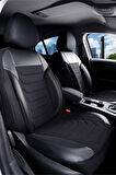 Kia Magentis ile Uyumlu Lüx Deri Detaylı Oto Koltuk Kılıfı Ön Arka Takım Carbon Serisi SİYAH