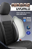 Seat Ateca ile Uyumlu Lüx Deri Detaylı Oto Koltuk Kılıfı Ön Arka Takım Carbon Serisi SİYAH