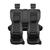 Lexus GS Uyumlu Lüx Deri Oto Koltuk Kılıfı Ön Arka Takım Eagle Tam Siyah