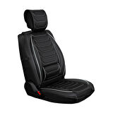 Citroen C5 AirCross Uyumlu Lüx Deri Oto Koltuk Kılıfı Ön Arka Takım Eagle Siyah Beyaz