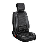 Opel Mokka X Uyumlu Lüx Deri Oto Koltuk Kılıfı Ön Arka Takım Eagle Siyah Beyaz