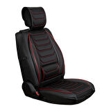 Seat Leon Cupra Uyumlu Lüx Deri Oto Koltuk Kılıfı Ön Arka Takım Eagle Siyah Kırmızı