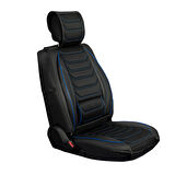 Volkswagen Polo Sportline Classic Uyumlu Lüx Deri Oto Koltuk Kılıfı Ön Arka Takım Eagle Siyah Mavi