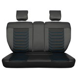 Nissan Navara Uyumlu Lüx Deri Oto Koltuk Kılıfı Ön Arka Takım Eagle Siyah Mavi