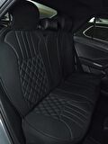 Skoda Kamiq Lüx Oto Koltuk Minderi Ön Arka 5'li Set ELEGANCE Serisi SİYAH GRİ