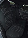 Renault Clio 5 Lüx Oto Koltuk Minderi Ön Arka 5'li Set Elegance Serisi Siyah Mavi