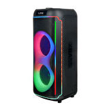 Mikrofonlu RGB Işıklı Kablosuz Karaoke Hoparlör Çift 6.5 İnç Stereo Bass Dijital LED Parti Sistemi