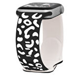 Apple Watch Ultra / Ultra2 49mm Leopar Desenli Silikon Kordon Suya ve Tere Dayanıklı, Hafif ve Esnek