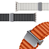 Apple Watch - SE/SE 2/4/5/6 44mm Naylon Kumaş Hasır Örgülü Kordon Yoğun Dokumalı, Metal Tokalı Kayış