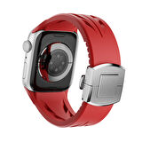Apple Watch 10 46mm TPU Kordon Metal Tokalı Güvenli Kilitlenme Sportif ve Profesyonel
