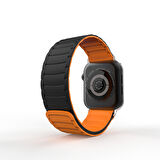Apple Watch - SE/1/2/3 38mm Manyetik Silikon Kordon Çift Renkli Tasarım Güçlü Mıknatıslı Kapanış