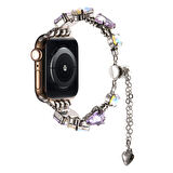 Apple Watch - SE/SE2/7/8/9 41mm Özel Parlak Taşlı Bileklik Kordon Saatine Zarafet ve Işıltı Kat. !