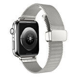 Apple Watch - se/2/3/4/5/6/7/8/9 Serisi 38mm Serisi 40mm 41mm Uyumlu Otomatik Klipsli Metal Kordon